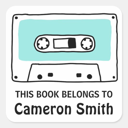 Retro muziek cassette tape bookplate boek labels (Voorkant)