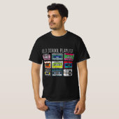 Retro Muziek Cassettebandjes Mixtape 80s en T-shirt (Voorkant volledig)