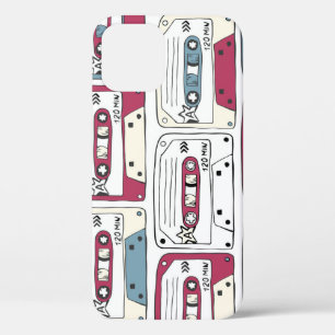 Retro muziek cassettes: Rock achtergrond patroon Case-Mate iPhone Case
