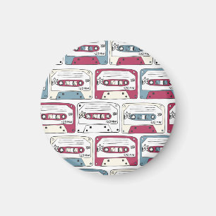 Retro muziek cassettes: Rock achtergrond patroon Magneet
