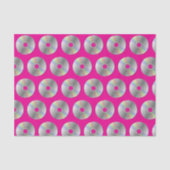 Retro Muziek CD's Patroon Hot Pink Tissue Paper Tissuepapier (Voorkant)