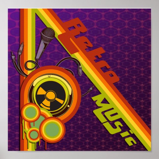 retro muziek funky vectorkunst poster (Voorkant)
