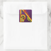 retro muziek funky vectorkunst vierkante sticker (Tas)