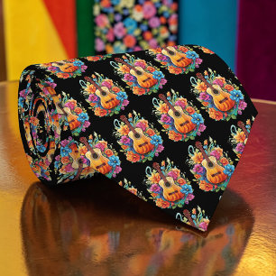 Retro muziek gitaar custom stropdas tie