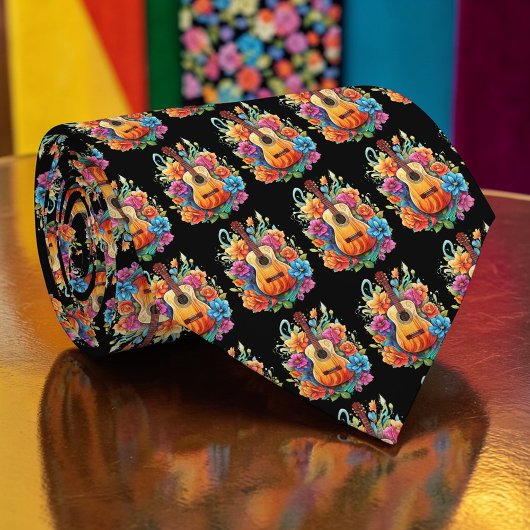 Retro muziek gitaar custom stropdas tie