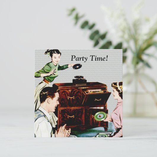 Retro Muziek Kaart (Staand voorkant)