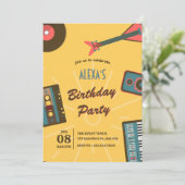 Retro muziek  kaart (Staand voorkant)