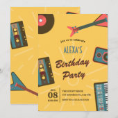 Retro muziek  kaart (Voorkant / Achterkant)