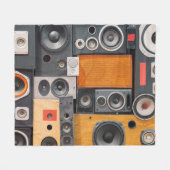 Retro Muziek Luidspreker Muurontwerp Fleece Deken (Voorkant (Horizontaal))