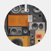 Retro Muziek Luidspreker Muurontwerp Glas Ornament (Achterkant)