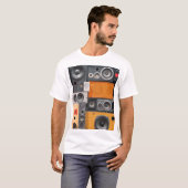 Retro Muziek Luidspreker Muurontwerp T-shirt (Voorkant volledig)