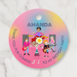 Retro muziek meisjes band Verjaardagsfeest Bedankjes Labels