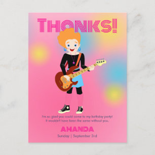 Retro muziek meisjes band Verjaardagsfeest Briefkaart