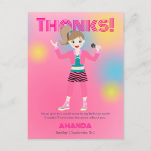 Retro muziek meisjes band Verjaardagsfeest Briefkaart