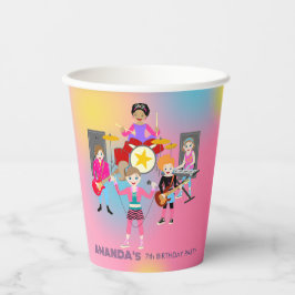 Retro muziek meisjes band Verjaardagsfeest Papieren Bekers