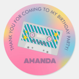 Retro muziek meisjes band Verjaardagsfeest Ronde Sticker