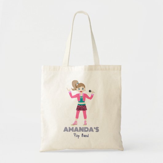Retro muziek meisjes band Verjaardagsfeest Tote Bag (Voorkant)