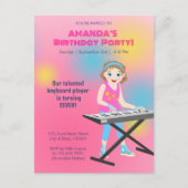 Retro muziek meisjes band Verjaardagsfeest Uitnodiging Briefkaart (Voorkant)