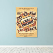 Retro Muziek Muurcanvas Canvas Afdruk (Insitu (Houten vloer))