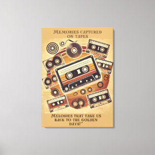 Retro Muziek Muurcanvas Canvas Afdruk