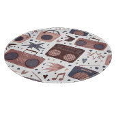 Retro Muziek Naadloze  Patroon. Snijplank (Hoek)