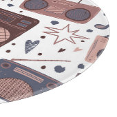 Retro Muziek Naadloze  Patroon. Snijplank (Hoek)