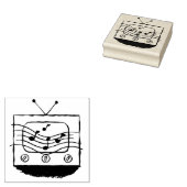 Retro Muziek Televisie Set Rubber Art Stamp Rubberstempel (Gestempeld)