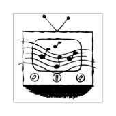 Retro Muziek Televisie Set Rubber Art Stamp Rubberstempel (Afrduk)