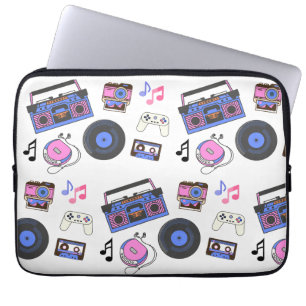 Retro muziek uit het tijdperk van de jaren 80 Nost Laptop Sleeve