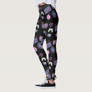 Retro muziek uit het tijdperk van de jaren 80 Nost Leggings