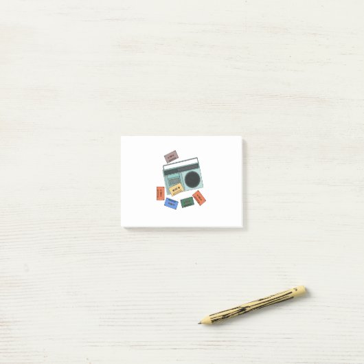 Retro muziek van 80 post-it® notes (Op bureau)