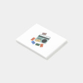 Retro muziek van 80 post-it® notes (Schuin)