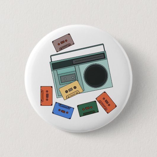 Retro muziek van 80 ronde button 5,7 cm (Voorkant)