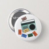 Retro muziek van 80 ronde button 5,7 cm (Voorkant /achterkant)