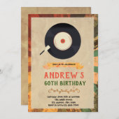 Retro muziek verjaardagsfeestje uitnodiging (Voorkant / Achterkant)