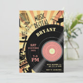 Retro muziek vintage Recital festival  Kaart (Staand voorkant)