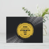 Retro Muziek Vinyl 60s 70s Verjaardag Uitnodiging (Staand voorkant)