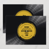 Retro Muziek Vinyl 60s 70s Verjaardag Uitnodiging (Voorkant / Achterkant)