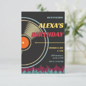 Retro muziek vinylplaat kaart (Staand voorkant)