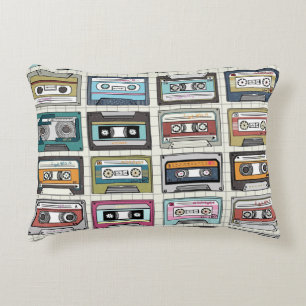 Retro muziekcassette: Nostalgisch icoon Accent Kussen