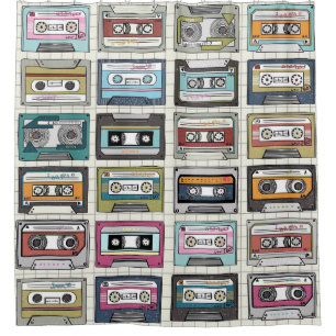 Retro muziekcassette: Nostalgisch icoon Douchegordijn