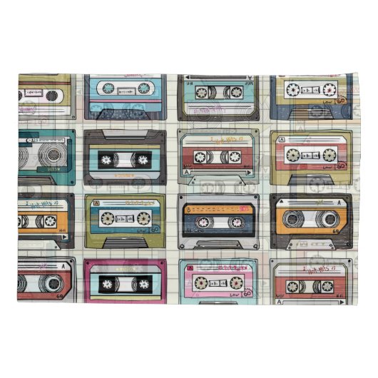 Retro muziekcassette: Nostalgisch icoon Kussensloop (Achterkant)