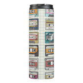 Retro muziekcassette: Nostalgisch icoon Thermosbeker (Achterkant)