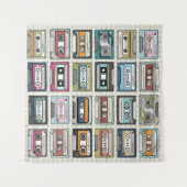 Retro muziekcassette: Nostalgisch icoon Wandkleed (Voorkant (horizontaal))