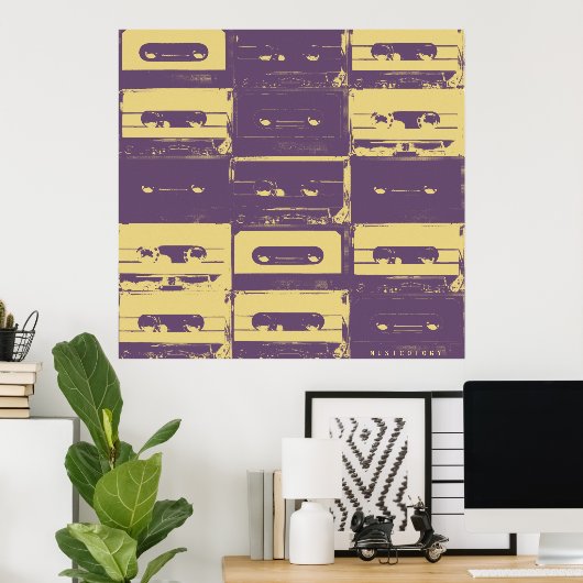 Retro muziekcover in stijl poster (Thuiskantoor)