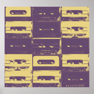 Retro  muziekcover in stijl poster