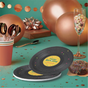 Retro Muziekfeest Papieren Bordje