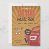 Retro-muziekfestival Flyer, uitnodiging voor retro (Voorkant)