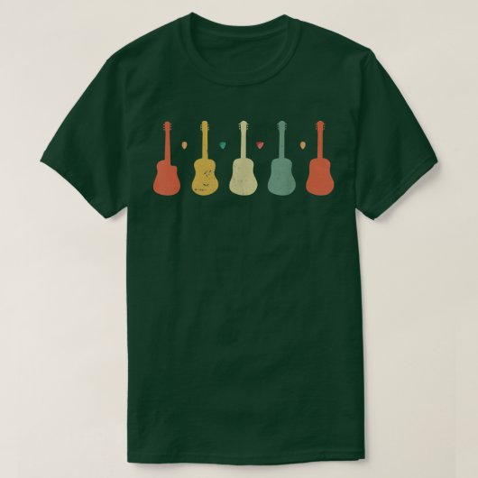 Retro  muziekgitaar t-shirt (Design voorkant)