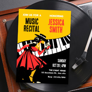 Retro muziekjazzrecital kaart